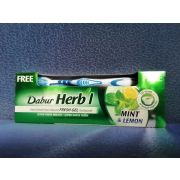 Herb’l WHITENING SALT & LEMON Dabur (Дабур Хербл Отбеливающая зубная паста соль с лимоном (зубная щетка в подарок))